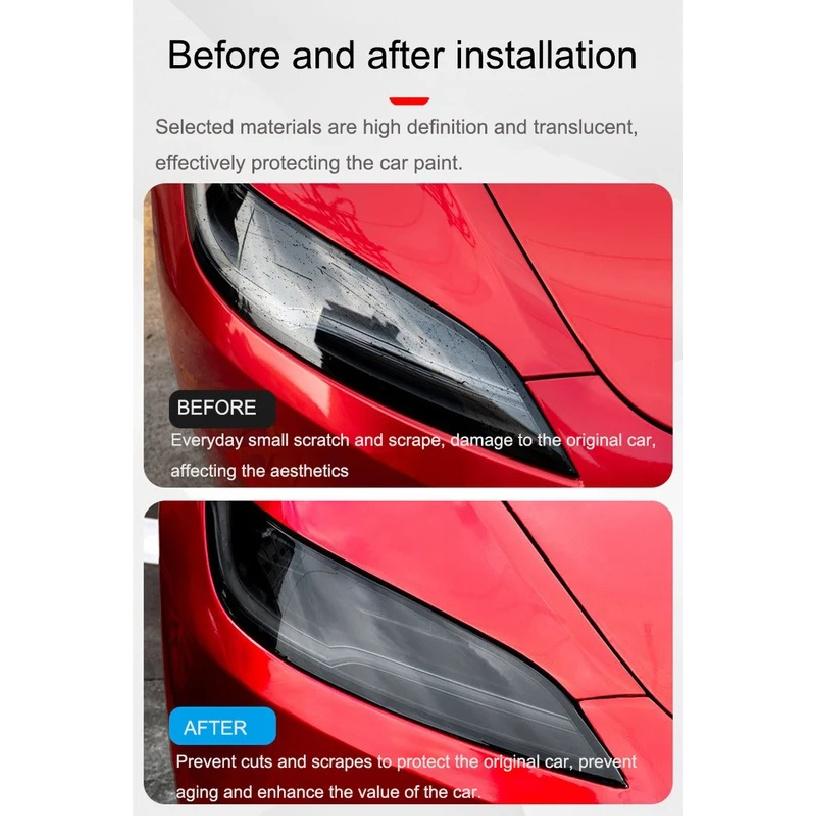 Защитная пленка для фар и задних фонарей Tesla Model 3 Highland, для Model 3+ Фары Пленки TPU Черные, меняющие цвет, Полное прилегание