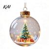 Window Display Festive Supplies Glowing Christmas Story Ornament, Light-Up 3D Hanging Ball with Warm LED, Mini Holiday Wall Decor Scene Clear