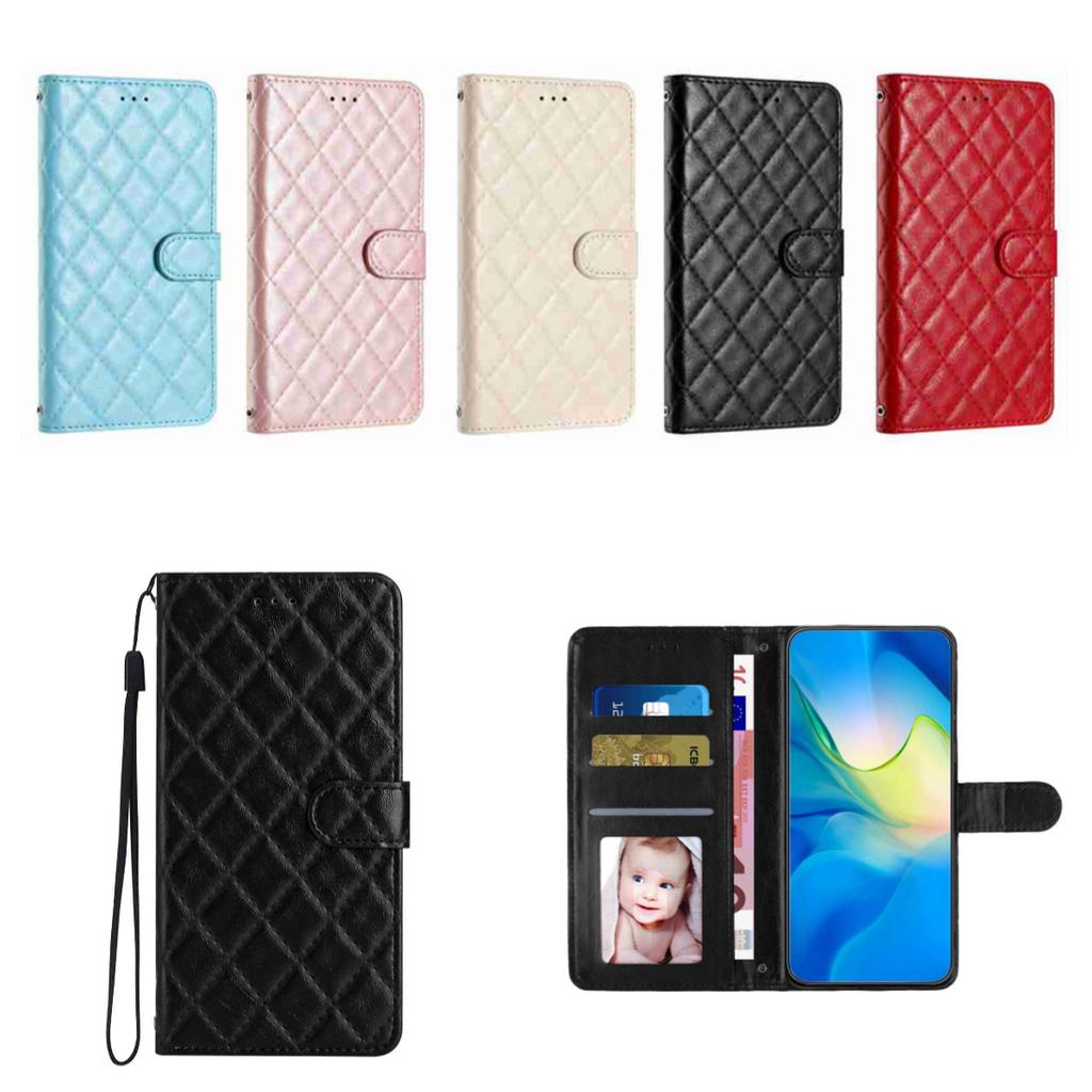 Quilted Pattern Faux Leather Wallet Case for Tecno Series.Infinix Smart 8/itel A70/Camon 20 Pro/Spark 20...360° Protection with Card Slots & Stand