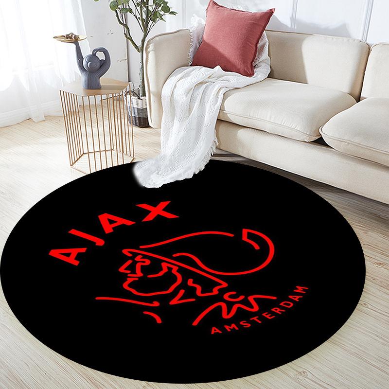 AFC Ajax pattern round rug,Carpet Rug for Living Room Bedroom Playroom ,Non-slip Floor Mat,Holiday Gifts and Birthday Gifts.