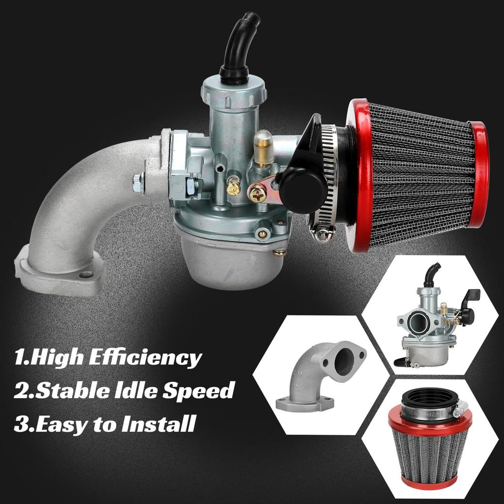 YOXUFA PZ22 Carburetor 22 mm Carb Throttle Cable Grip for 110cc 125cc ATV Pit Dirt Bike Coolster Mountopz SSR TaoTao DB14 DB24 Apollo Xpro Hawk 4