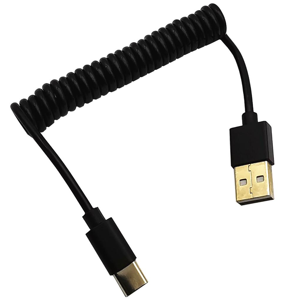 USB 3.1 Type-C Male to USB 2.0 Male Spirals Coiled Adapter Cable Spring Telescopic Extension Cable For Data Sync Charger
