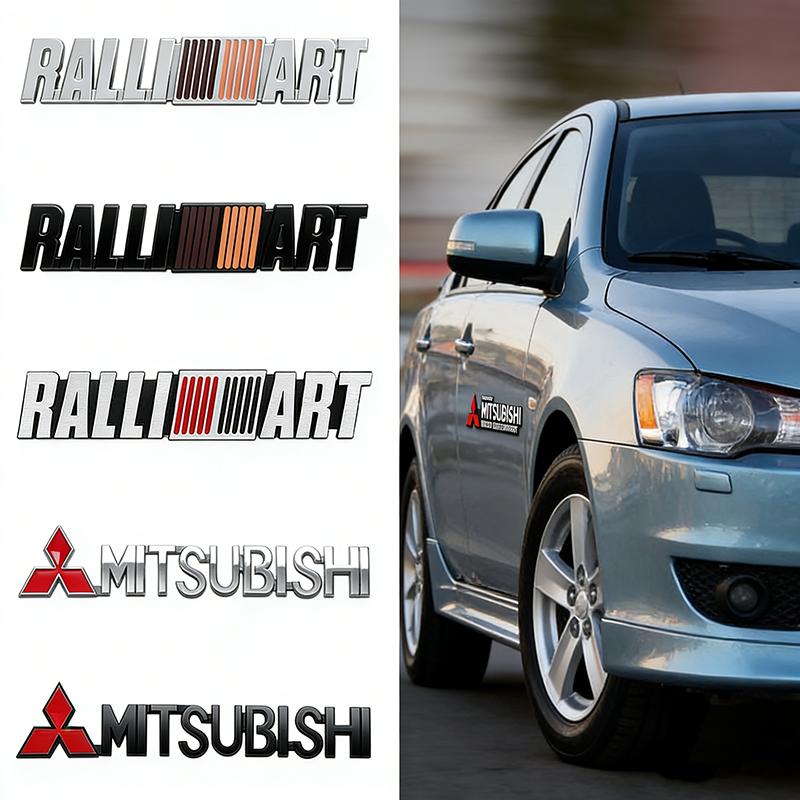 Metal Car Front Grille Emblem for Mitsubishi ASX EVO Lancer Ralliart Montero Mirage L300 Outlander Rear Trunk Badge Sticker