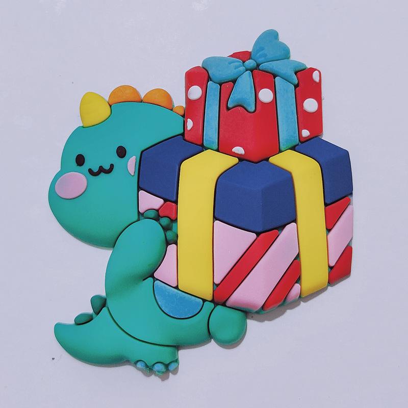 Soft Glue Cartoon Dinosaur Cake Toppers Kids Boys Happy Jungle Safari Birthday Cake Decor Dinosaur Theme Party Cake Decor