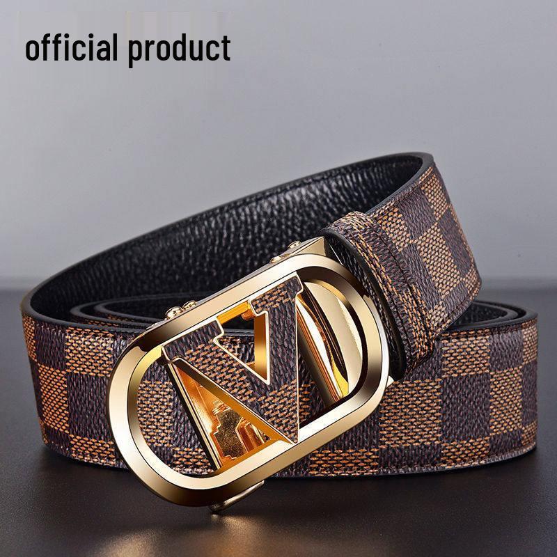 Counter Paul Men's Genuine Leather Automatic Buckle Belt - Light Luxury Business Gift