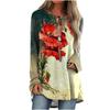 Новая осенне-зимняя футболка женская с длинными рукавами элегантный пуловер с цветочным принтом женские винтажные топы с круглым вырезом негабаритные базовые рубашки