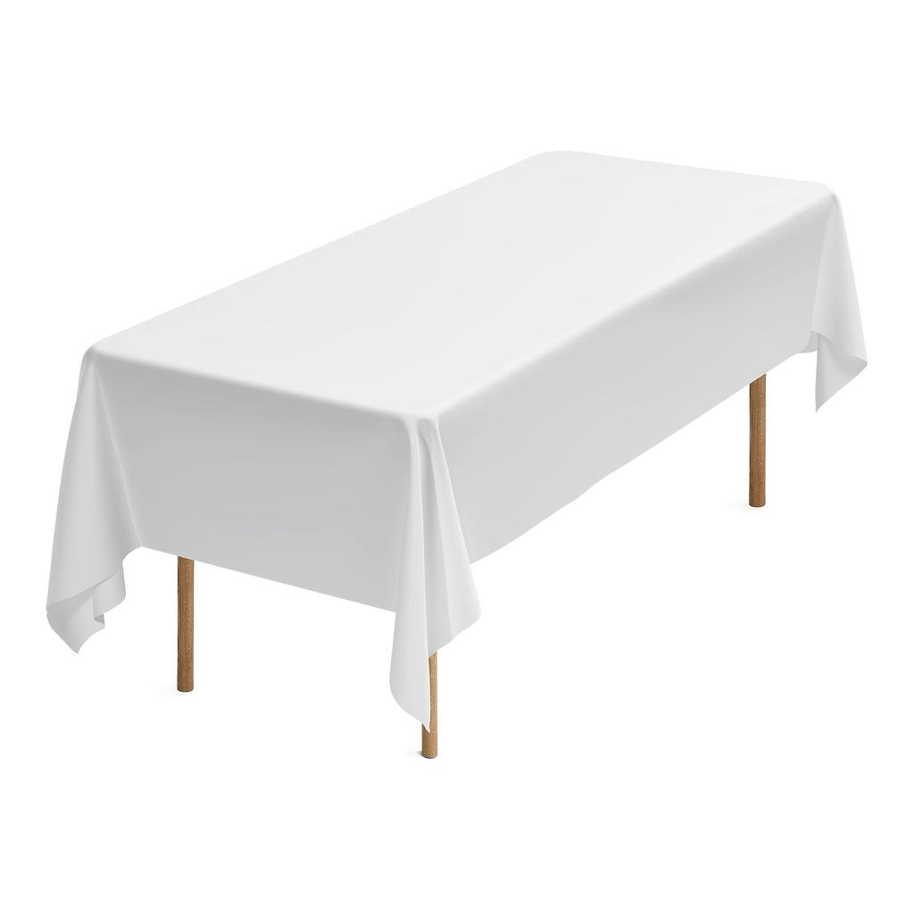 White Tablecloths for Rectangle Tables, 6 Pack, 60 x 102 Inches, Reusable and Machine Washable Table Clothes, Wrinkle-Resistant Polyester Fabric Table