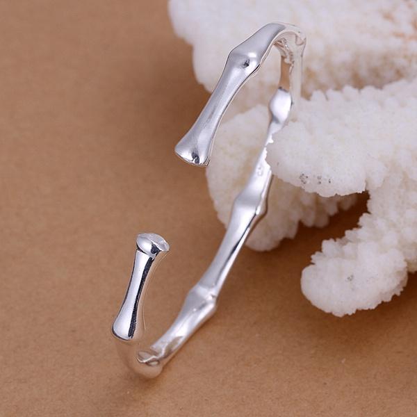 Серебряный цвет для девочек, женщин и детей, рождественский подарок, высокое качество, бамбуковый открытый браслет в европейском стиле, модные украшения B095