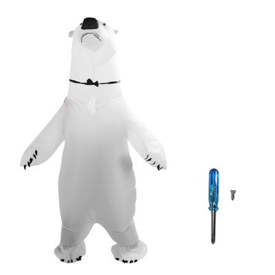 Надувной костюм белого медведя, усиленный шов, легкий, многоразовый, водонепроницаемый, надувное животное