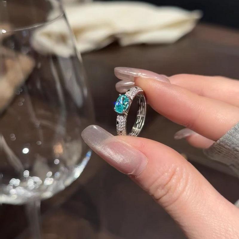 Кольцо Hui Zhi Yi из серебра 925 пробы с параибским ледяным цветком и полной бриллиантовой закрепкой.