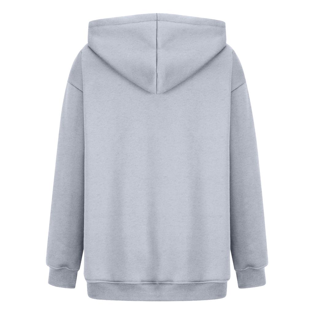 Женская однотонная толстовка с капюшоном и длинным рукавом с принтом