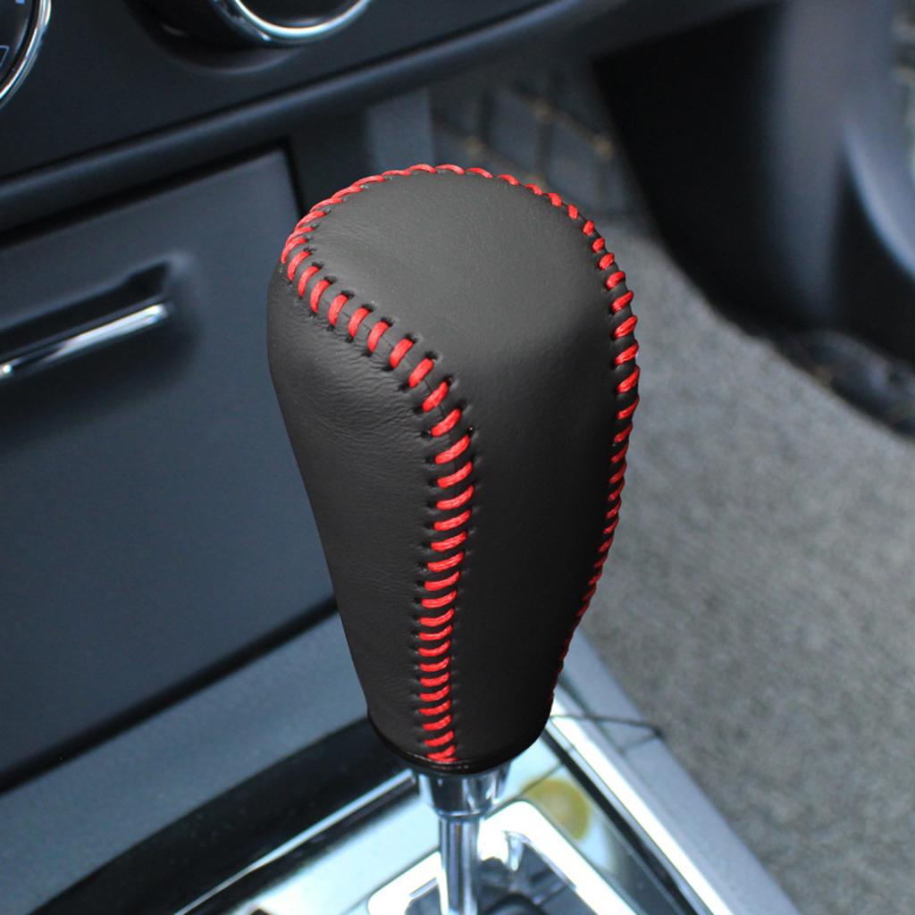 Car Gear Collars AT Leather Interior Gear Shift Knob Head Cover Wear-resistant Accessories Compatible for RAV4 2014-2019
