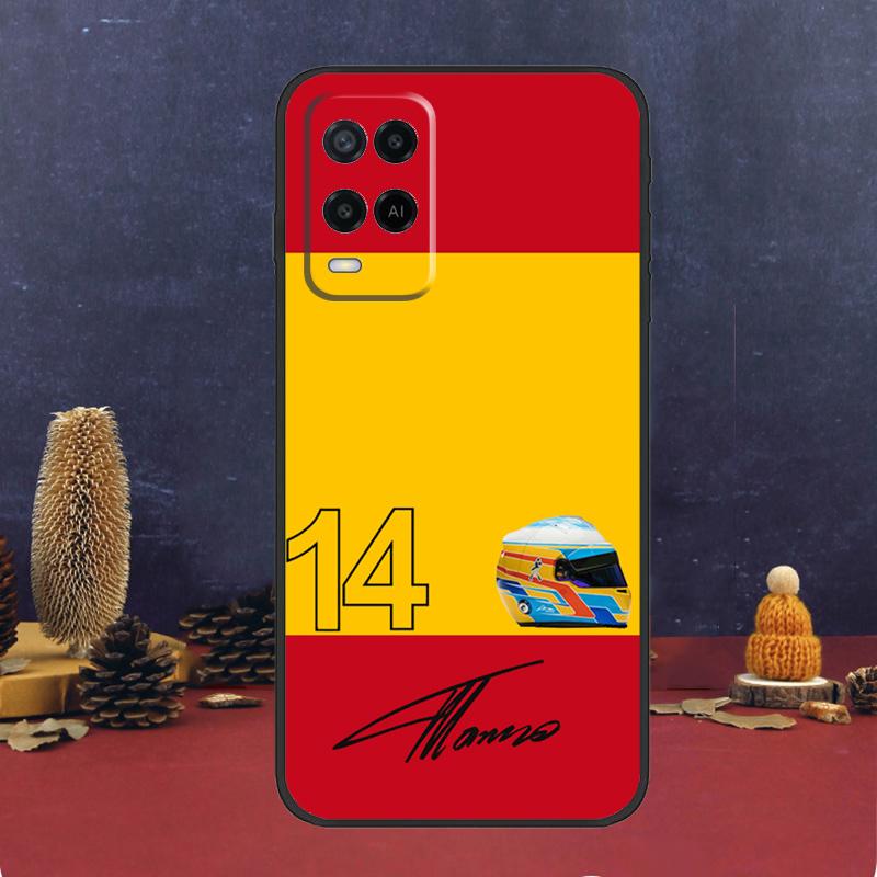 Чехол F1 Racing Fernando Alonso 14 для OPPO A54 A74 A94 A98 A78 A79 A16 A76 A96 A5 A9 A17 A77 A15 A52 A72 A53 A57S