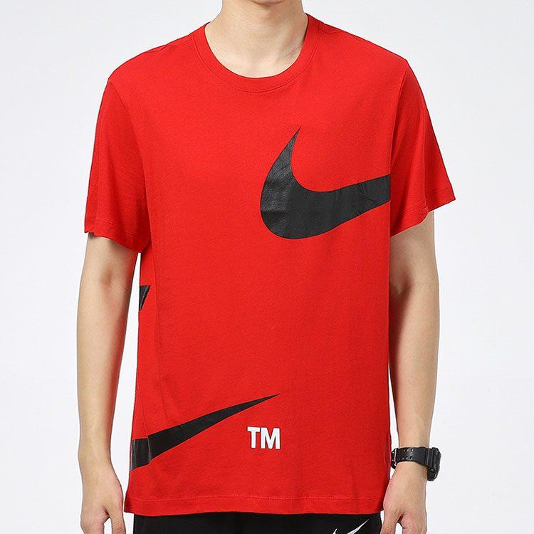 Nike Футболки Мужские Красные С Круглым Вырезом Умеренный Прямой Крой DD3350-657