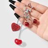 Брелок Сердце Бант Вишня Клубника Шарм Подвеска Брелок Ювелирное Украшение Для Девочки Женщины Подарок Украшение для Сумки