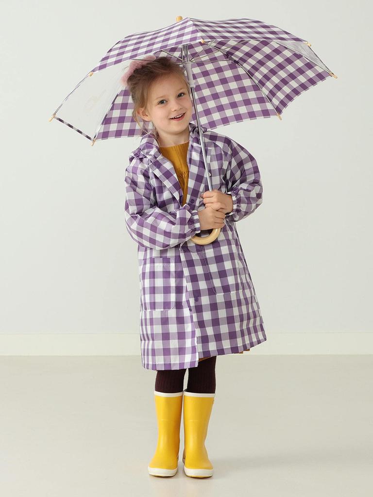 Детская клетчатая сумка-тоут Gingham, школьный размер 19, фиолетовый 55190204375 [Kodomo Beams], (90-130см), Детский, Клетка, 100,