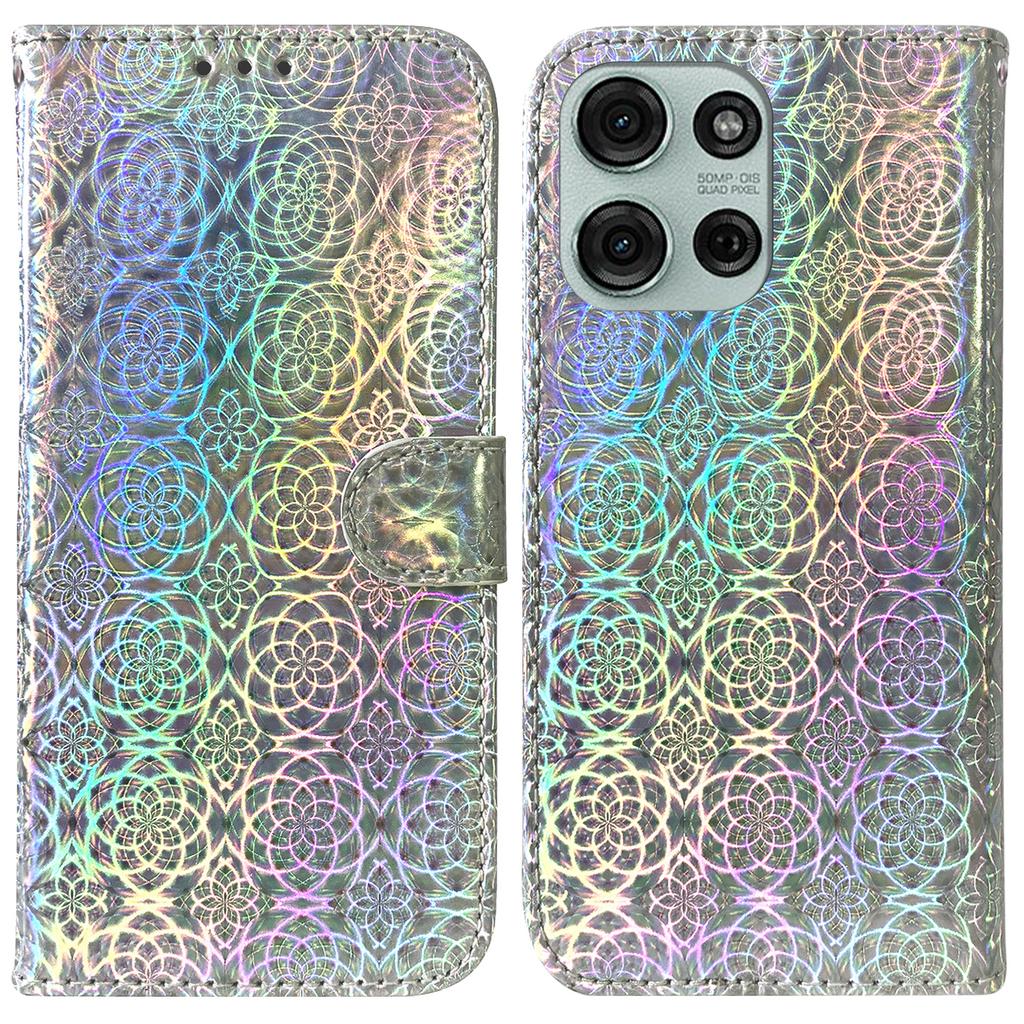 For Motorola Moto G75 5G Stand Case Dazzling Flower Leather Phone Cover
