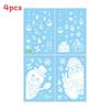 Snowflake And Christmas Santa Static Decal With Snowman For Window Decoration