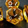 Rpg Dice Amber Helium Dragon Set of 7 Liquid Dice