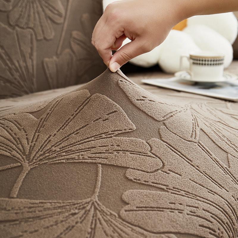 Чехол на диван с юбкой в виде листьев гинкго Комплект «Все включено» Универсальный Всесезонный Универсальный Новый Эластичный Защитный Чехол от царапин кошек