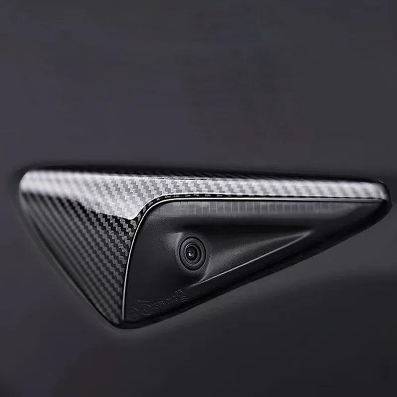 For Tesla Model 3 2024 Carbon Fiber Car Door Side Marking Cover Accessories Door Side Wing Line Trim Exterior Stickers