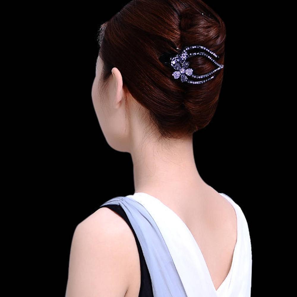 Shiny Crystal Flower Handmade Disk Hair Hair Accessories Hair Claws Hairgrip Crystal Hair Clip