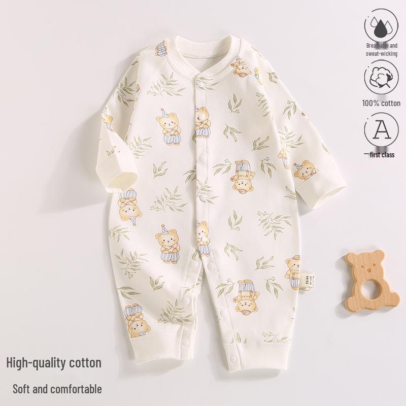 2025 New Pure Cotton Baby Jumpsuit for Spring, Autumn, and Winter - Newborn Toddler Inner Wear