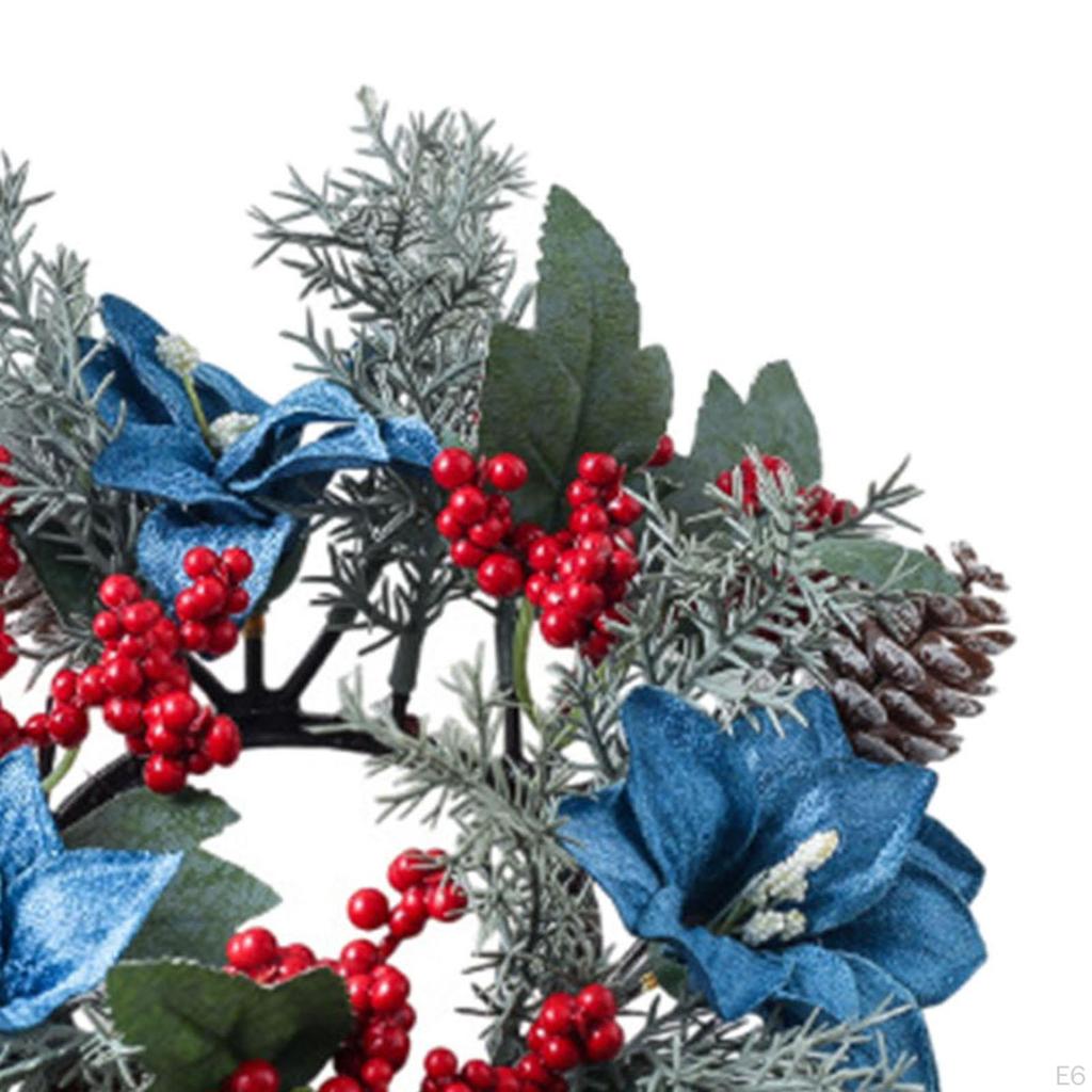 Рождественский подсвечник-венок для фермерского дома, дома, праздника, с красным цветком