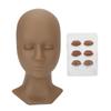 Манекен для тренировки наращивания ресниц, голова, мягкий силикон, съемные веки, реалистичная тренировочная голова, кофейный(11.02 X 6.1 X