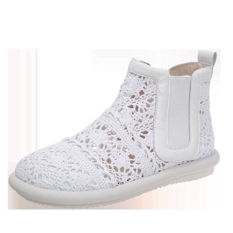 Модные новые женские дышащие сетчатые сандалии-ботинки летняя обувь шнуровка для ходьбы неглубокие новые однотонные нескользящие повседневные туфли женские вулканизированные туфли