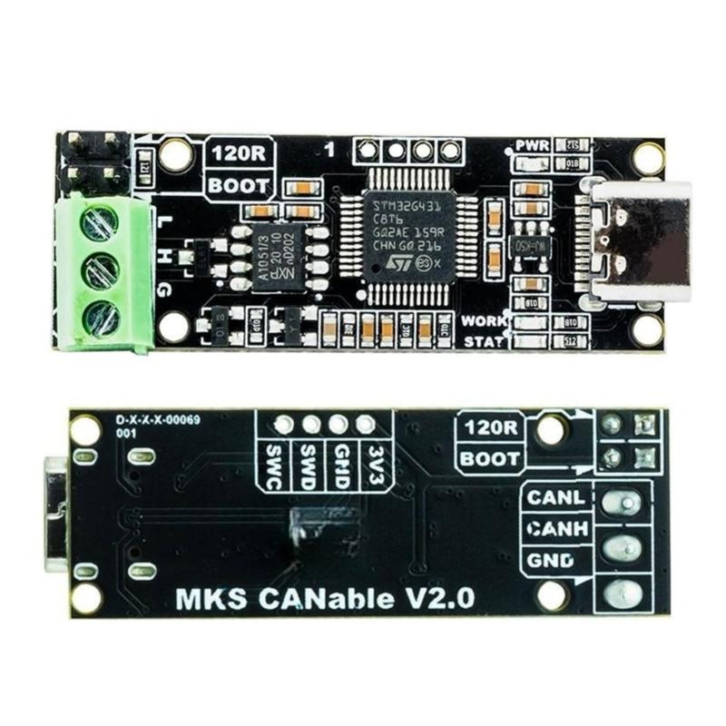 Запчасти для 3D-принтера CANable 2.0 CAN на базе STM32G431C8T6 USB-CAN Адаптер Поддержка CANable/Candlelight/Slcan