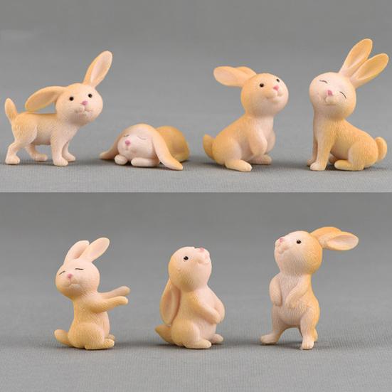 7шт милый кролик фигурка животного ремесла DIY миниатюрные украшения бонсай