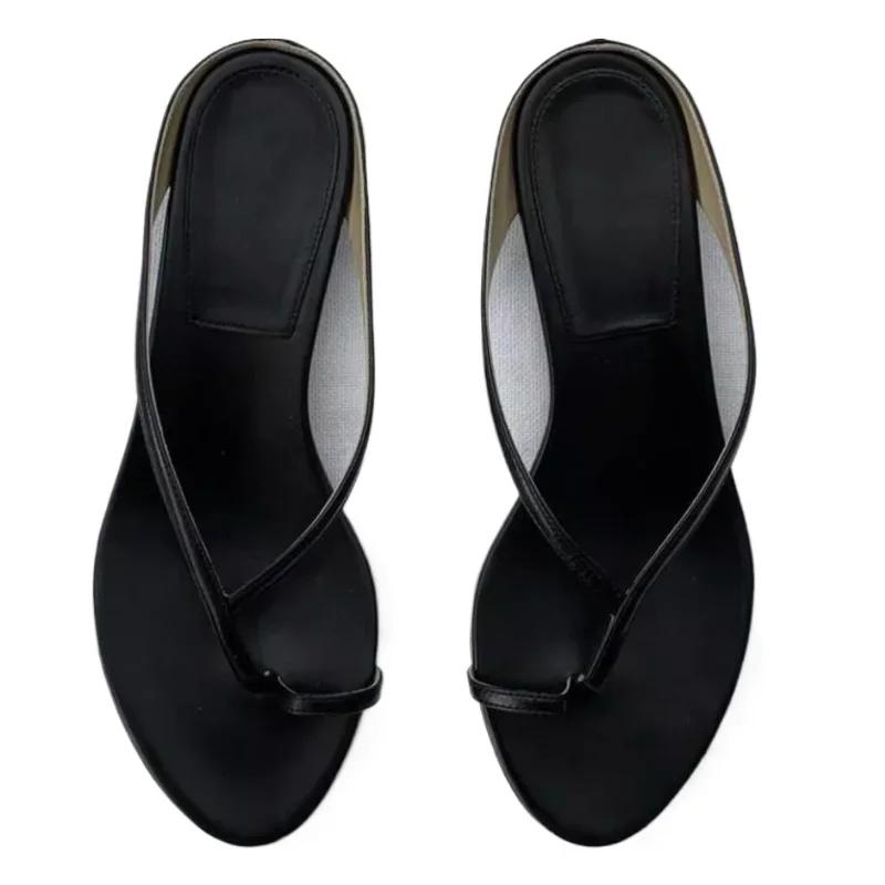 2024 Летние повседневные женские тапочки, высококачественная пляжная обувь на низком каблуке, модные легкие женские тапочки с открытым носком