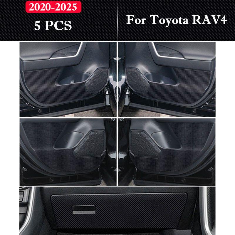 Для Toyota RAV4 2014-2026 Автомобильные накладки на двери от пинков Защитные наклейки на бардачок Внутренние аксессуары Пленка устойчивая к царапинам