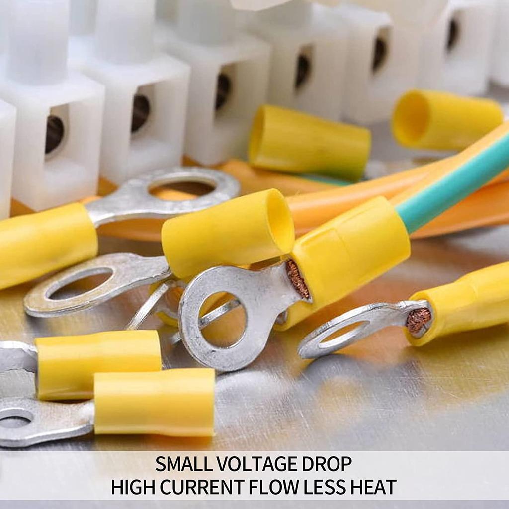 20~240PCS Rings Insulated Wire Connector Electrical Crimp Terminal Cable Wire Connector - Red Blue Yellow Black