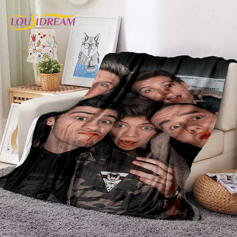 2025 Rock-One Direction Combinatio 1D Star Soft Blanket, Soft Throw Blanket для дома, спальни, кровати, дивана, пикника, дорожного чехла, подарка