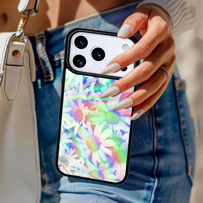 Психоделические цветы Чехол для телефона iPhone 17 Air 14 15 13 12 Max Чехол для Apple 16e 11 Pro Max Plus Coque