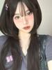 Eileen Cute Princess Cut Black Wig Full Wig Wig Straight Natural Harajuku Style Popular Small Face Effect Net Included Semi-Long Women's