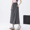 Women Cargo Pants Elastic High Waist Wide-Leg Skirt Pants with Pockets