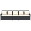 vidaXL Gartensofa 5-Sitzer mit Kissen Schwarz Poly Rattan
