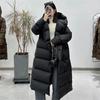Women's Autumn And Winter High-end Long Hooded Down Jacket Over Knee Loose Jacket
