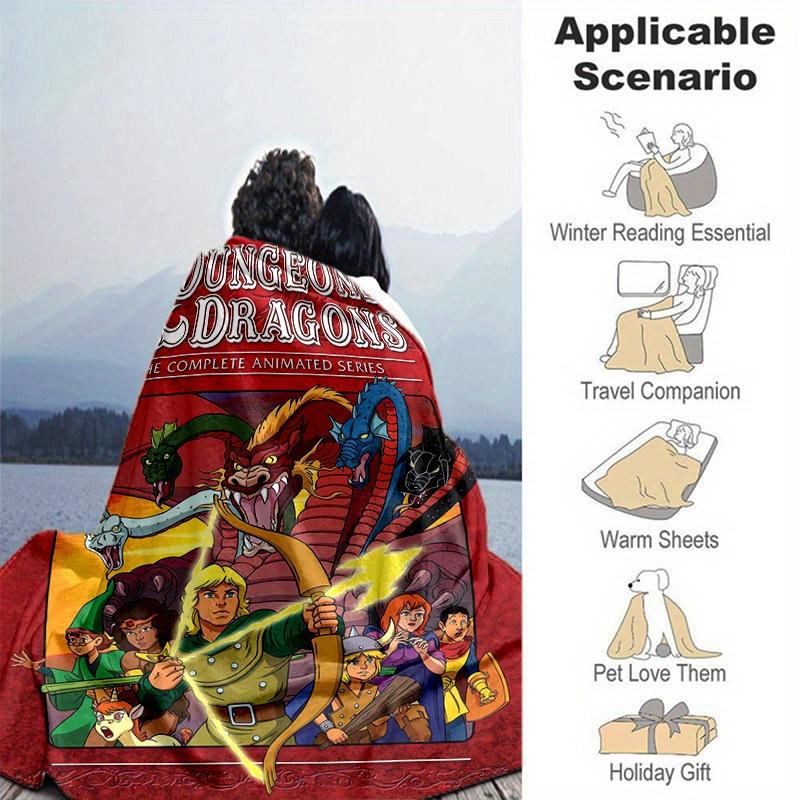 1pc Dungeons & Dragons: The Complete Animated Series, Cozy Home Decor Gift! Perfect for Bedroom, Living Room, Travel, Camping, Car Blanket, Beach, Off