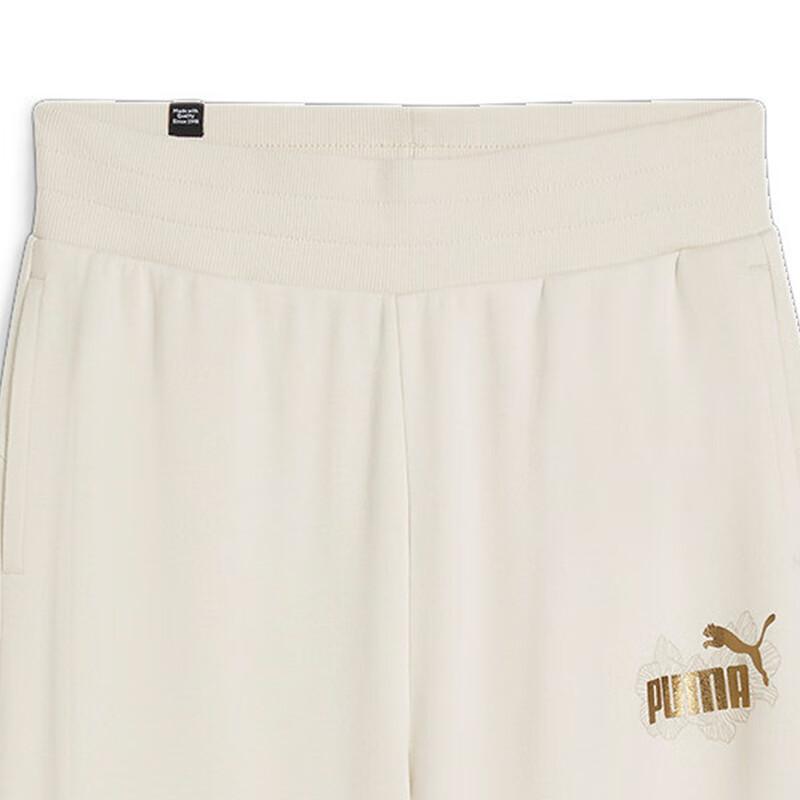 Puma Удобные повседневные спортивные брюки с логотипом и средней талией, женские брюки бежевого цвета 685573-87