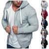 Spring And Autumn New Men's Solid Color Cardigan Hooded Fleece Casual Coat