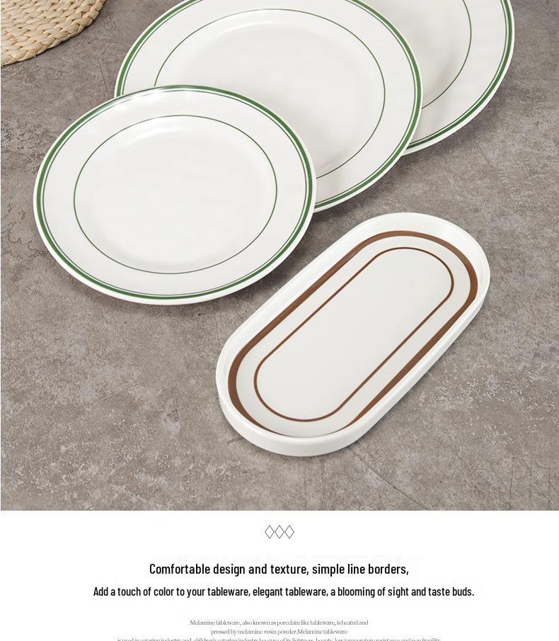 Круглая melamine тарелка Kaibaiya под фарфор - Пластиковая плоская тарелка для гостиничной посуды и сервировки фуршета