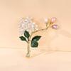 Flowering Brooch High-End Women'S Delicate Hydrangea Pearl Pin Niche Design Brooch Temperament Accessories