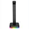 RGB Gaming Headphone Stand Headset Holder Hanger Rack With Charging Port Stable Base for All Over Ear Headphones  Black