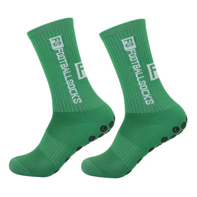 Solid Color Non-Slip Football Socks - Unisex, Shock-Absorbing, Mid-Calf, Breathable, Wear-Resistant Sports Socks with Towel Bottom Grip.