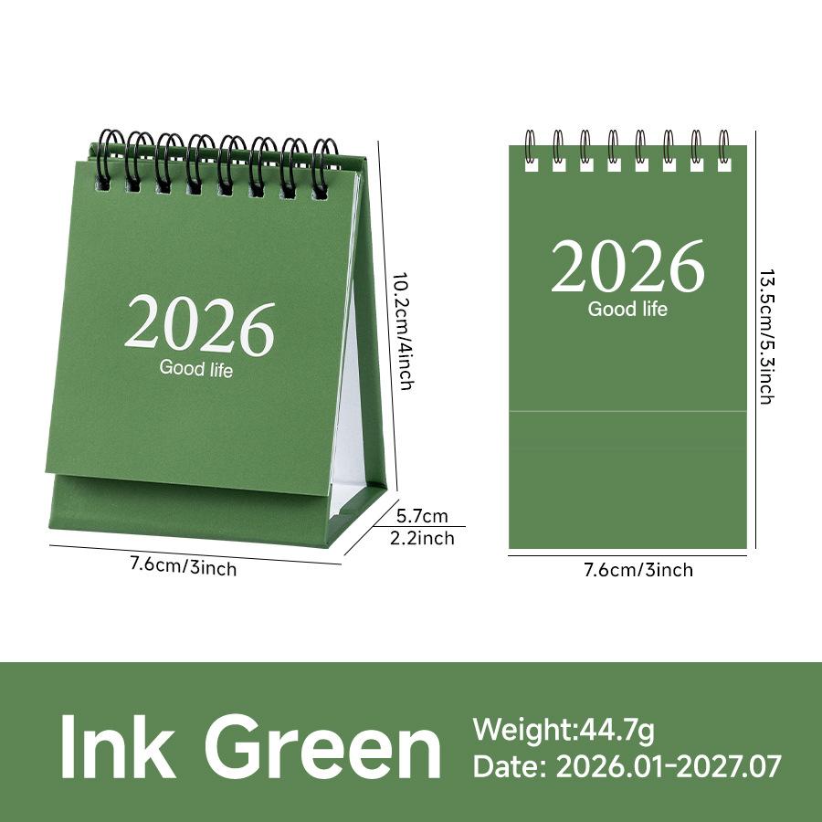 2026 Morandi Color Mini Desk Calendar, Desktop Planning Calendar Memo Message Small Ornament