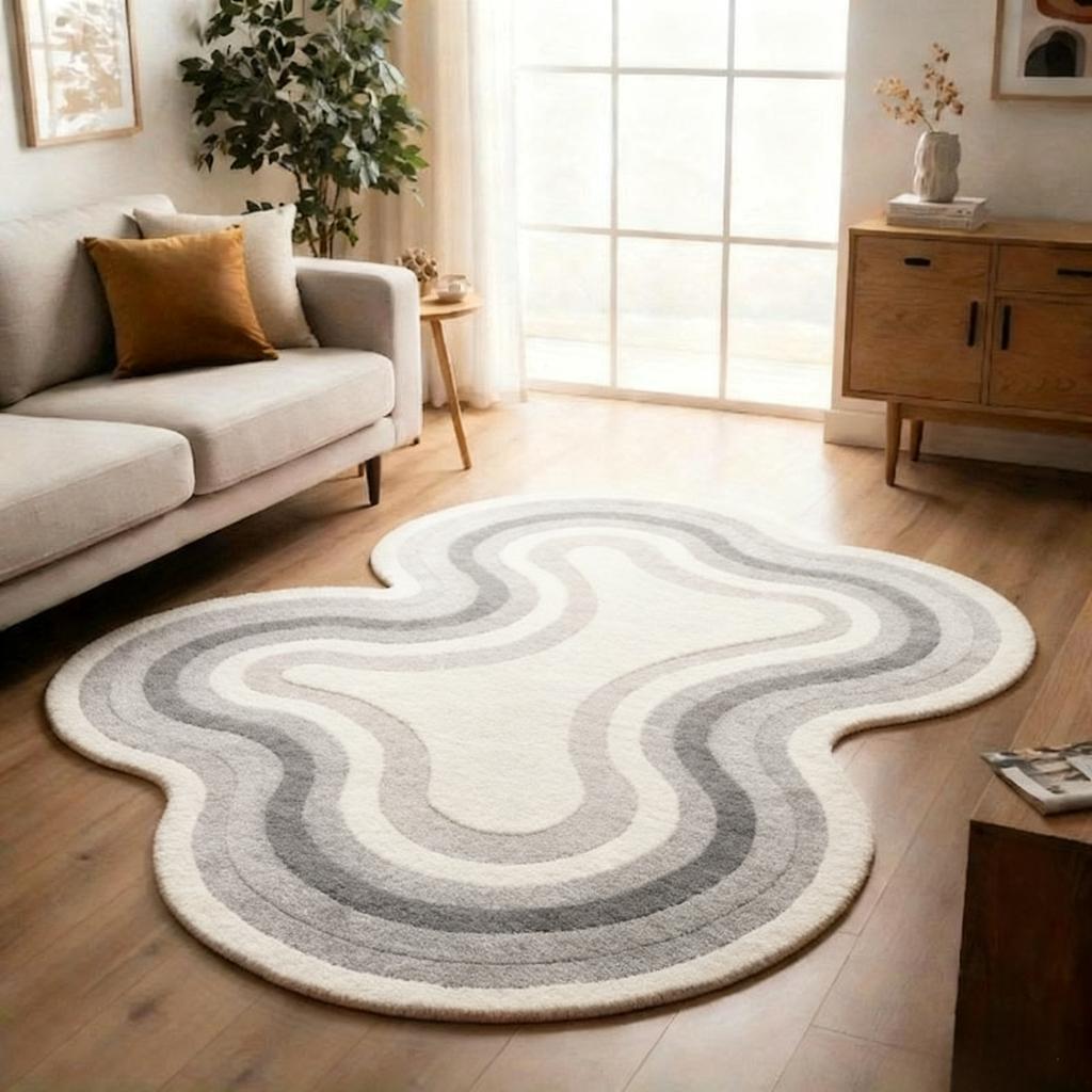 Irregular Shape Carpets for Living Room Fluffy Soft Lounge Dopamine Floor Mat Large Area Bedroom Decor Carpet Thickend Plush Rug